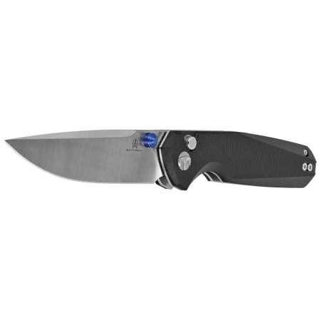 Bestechman Velix Knife Black G10, Satin/Stonewashed 14C28N by Ostap Hel (BMK07A)