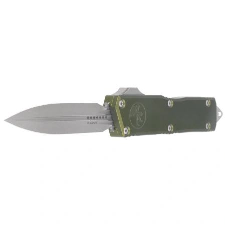Microtech Scarab II Gen III Executive D/E OTF Knife OD Green Aluminum, Apocalyptic M390MK by Tony Marfione (1175-10APOD)