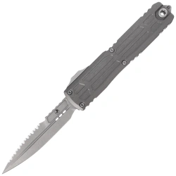 Microtech Ultratech EX-ZBP Bayonet Signature OTF Knife Natural Clear Aluminum, Apocalyptic M390MK F/S by Tony Marfione (1120EX-12APNCS)