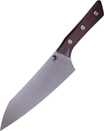 Nóż kuchenny Microtech Chef 8'' Black Cherry G10, Stonewashed M390MK (3000-10BC)