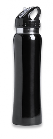 Barbaric Sports Stainless Bottle with Straw 800 ml, Black Glossy (40068)