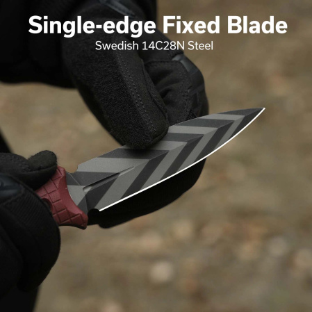 Civivi Perfrico Knife Burgundy G10, Black/Gray Striped 14C28N (C23026-3)