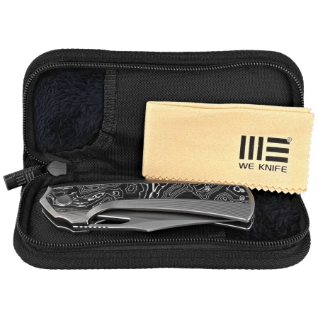 Nóż składany WE Knife Nefaris LE No 097/155 Polished Bead Blasted Titanium / Aluminium Foil / CF, Polished Bead Blasted CPM 20CV (WE22040F-2)