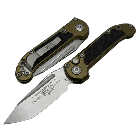 Microtech LUDT Gen III T/E Automatic Knife OD Green Aluminum, Stonewashed M390MK by Tony Marfione (1136-10OD)