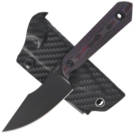 Kizer Mini Harpoon Knife Purple Haze Fat Carbon, Black Matte DLC Ultra S45VN by Maverick Customs (1040S9)