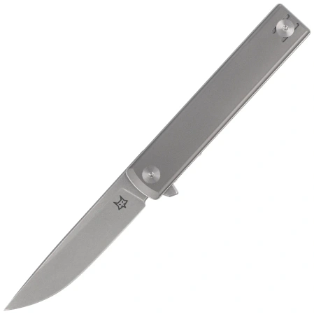 Fox Chnops Heritage Knife Gray Titanium, Stonewashed Hybrid Cryo by Raven Knives Design (FX-544 TI)