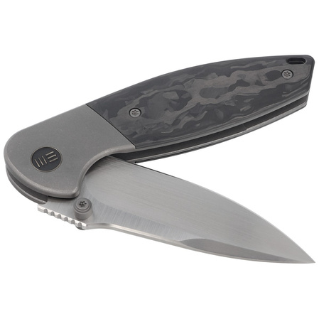 WE Knife Nitro Mini Gray Titanium / Marble Carbon Fiber, Satin CPM 20CV by Peter Carey (WE22015-1)