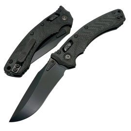 Microtech Amphibian Ram-Lok S/E Knife Fluted Carbon Fiber, Black DLC M390MK by Tony Marfione (137RL-1DLCTFLCFS)