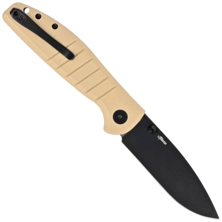 Bestechman Knife Goodboy Khaki G10, Black DLC D2 by Keanu Alfaro (BMK04E)