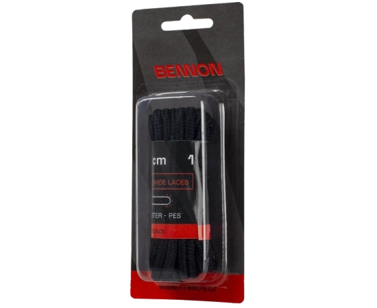 Sznurowadła Bennon owalne czarne 190cm (400009)