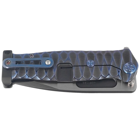 Nóż składany Medford USMC FF Black/Blue-Violet ''Diamond Head'' Titanium, Flm HW/Clip, Black DLC/Satin S45VN by Greg Medford (MK2044PQ-31A6-TFCF-PP)
