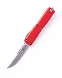Nóż automatyczny OTF Microtech Ultratech Gen IV S/E Red Aluminium, Stonewashed M390MK by Tony Marfione (11214-10RD)