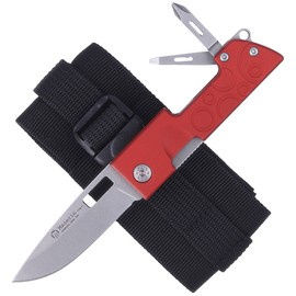 Maserin D-Dut Red Aluminum, Stonewashed 440C by Bonus Knife/Multi-Tool (214/R)