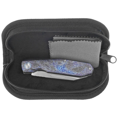 Nóż składany Remette Squirrel Lightning Titanium, Manual Fine Grinding Satin M390 (RTDP-V)