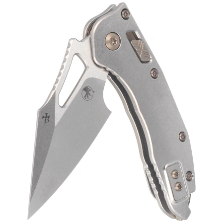 Microtech M-Stitch Ram-Lok S/E Marfione Select Knife Slab Side Titanium, Flamed HW, Stonewashed M390MK by Borka Blades and Tony Marfione (169MRL-10MS4)