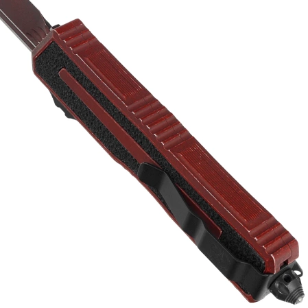 Microtech Scarab II Gen III S/E OTF Knife Weathered Crimson Aluminum, Weathered Crimson M390MK by Tony Marfione (1278-1WCN)