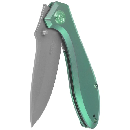 Kubey Ruckus Knife Green Titanium, Beadblasted CPM 20CV by Sherif Manganas (KB314S)