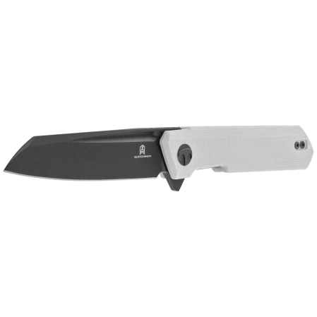 Bestechman Dundee Sheepfoot Knife White G10, Grey PVD D2 by Ostap Hel (BMK09D)