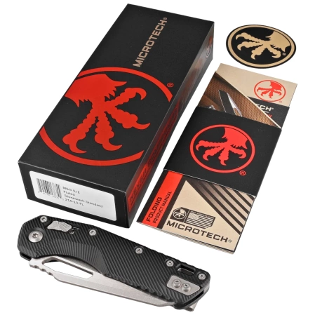 Nóż składany Microtech MSI S/E Black Fluted Aluminium, Stonewashed M390MK by Tony Marfione (210-10FL)