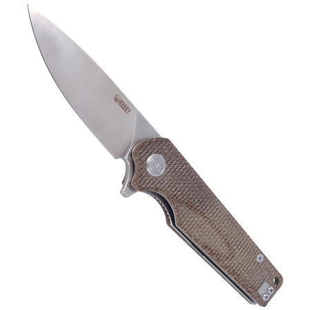 Kubey Knife Wolverine Brown Micarta, Satin D2 (KU233C)
