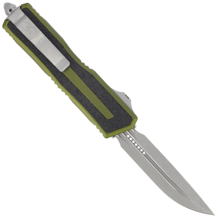 Microtech Scarab II Gen III D/E-S OTF Knife OD Green Aluminum, Apocalyptic M390MK by Tony Marfione (1180-10APOD)