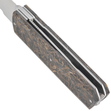 Nóż składany Maserin Silver 410/G Black-Gold Fat Carbon, Satin Elmax by Bruno Bruna