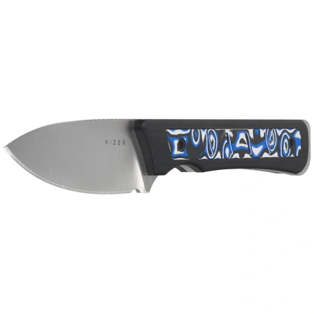 Kizer Whiskey Jack Knife Black G10 / Vortex Micarta, Satin AEB-L by Jonathan Styles (1108A6)