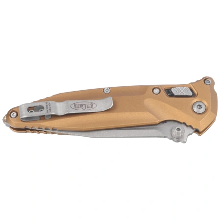 Nóż składany Microtech Socom Delta Ram-Lok S/P-M Tan Aluminium, Apocalyptic M390MK by Tony Marfione (159RL-10APTA)