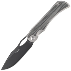 Nóż składany Kizer Allure Silver Titanium / Black Norplex UltreX Micarta, Black Stonewashed S45VN by Johan Jordaan (Ki4763LDA2)