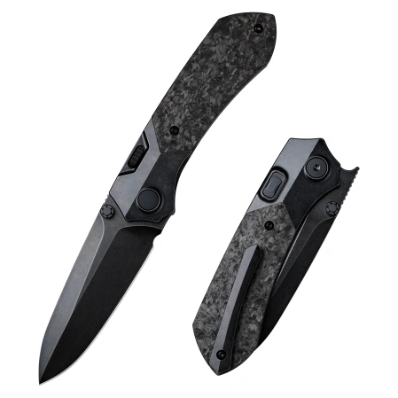 Nóż składany Remette RT-Meteor Titanium / Carbon Fiber, Titanium Plating M390 (RTPT-ELD)