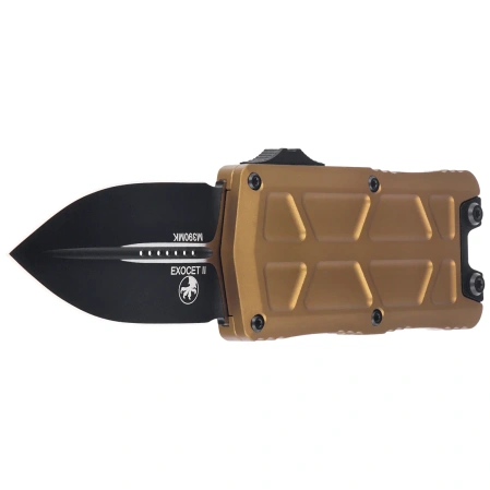 Nóż automatyczny OTF Microtech Exocet II D/E Tan Aluminium, Black M390MK by Tony Marfione (1157-1TA)