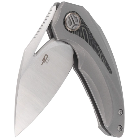 Nóż składany Bestech Nuke Dark Gray Titanium/Black Green G10, Satin M390 by Kombou (BT2107C)