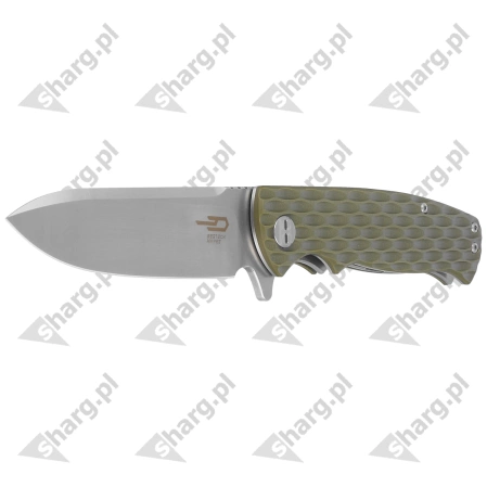 Bestech Grampus Knife Green G10, Stonewashed/Satin D2 (BG02B)