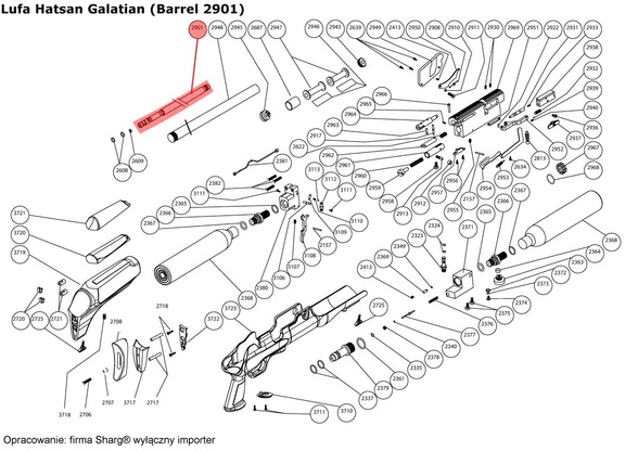 Lufa wiatrówka PCP Hatsan Hercules, Galatian, Predator 6.35 mm