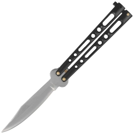 Nóż motylek Martinez Albainox Balisong, Black Zamak, Mirror 3Cr13Mov (02053-N)