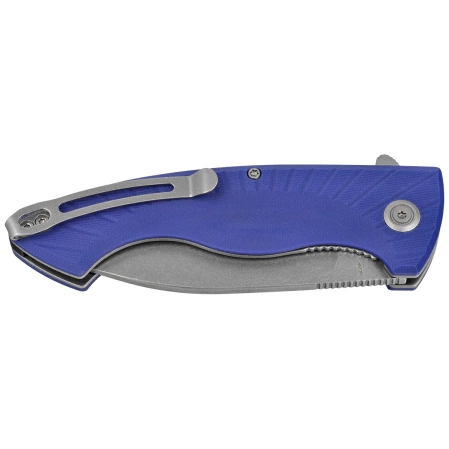Kubey Timberwolf Knife Blue G10, Stonewashed 14C28N (KU208G)