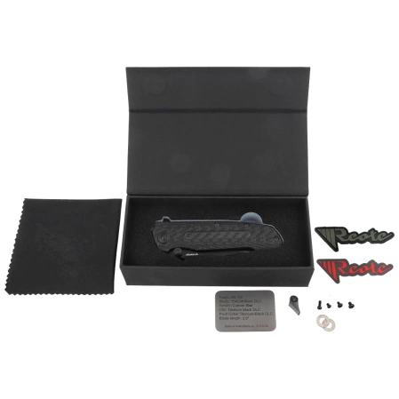 Nóż składany Reate District 9 V2 Black Titanium/Carbon Fiber, Black DLC 154CM (9D-V2 TDLC DLC)