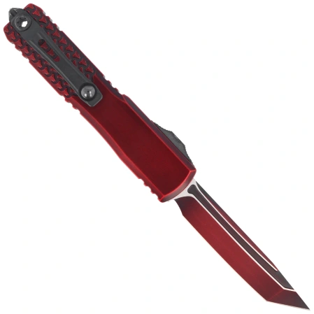 Microtech Ultratech Gen IV T/E OTF Knife Red Abrasion Half Tri-Grip Aluminum, Red Abrasion M390MK by Tony Marfione (11234HT-1RDAA)