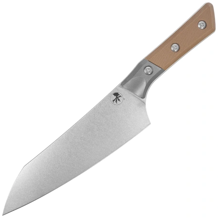 Nóż kuchenny Microtech Chef 8'' Coyote G10/Titanium Bolster, Stonewashed M390MK (3000B-10 CE)