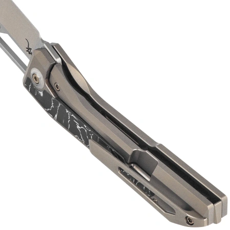 Nóż składany WeKnife Inceptus Champagne Titanium/Aluminium Foil Carbon Fiber, Satin M390 by Robert Saniscalchi (WE25017-4)