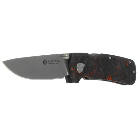 Nóż składany Maserin Pulse 630/FCA Black-Orange Fat Carbon, Stonewashed MagnaCut by Igor Bortolussi