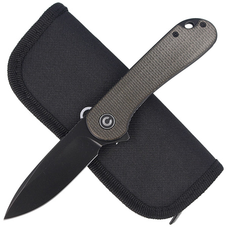 CIVIVI Elementum Flipper Green Micarta, Black Stonewashed (C907Z)