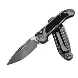 Microtech LUDT Gen III S/E Automatic Knife Weathered Metal Aluminium, Apocalyptic M390MK by Tony Marfione (1135-10APWME)
