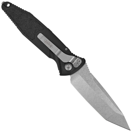 Microtech Socom Elite Auto T/E Automatic Knife Black Aluminum, Stonewashed M390 by Tony Marfione (161A-10)
