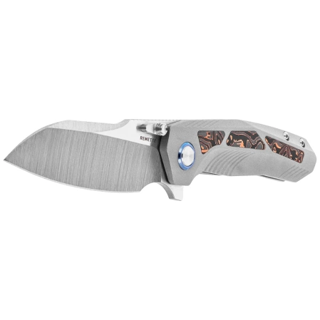 Nóż składany Remette Kestrel Gray Titanium/Copper Foil Carbon Fiber, Satin CPM S35VN (RTPO-C)