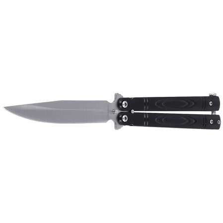 Nóż składany motylek Martinez Albainox Balisong Black Steel, Satin Finish (02152)