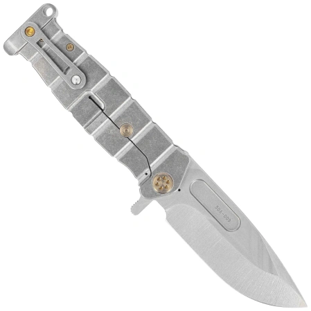 Nóż składany Medford USMC FF Tumbled Titanium, Bronze HW, Std Clip, Tumbled S90V by Greg Medford (MK2044TQ-01TM-TSCS-PT)