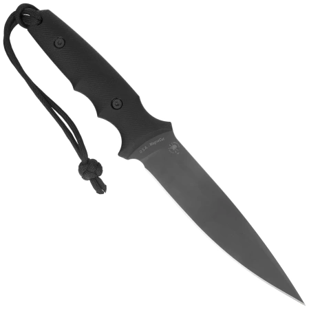 Spartan Blades Clandestina Black Canvas Micarta, Black PVD MagnaCut by William W. Harsey Jr. (SB57BKBKKYBK)