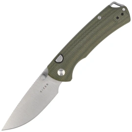 Kizer T1 BD Knife Olive Green Micarta, Satin Nitro-V by Uli Hennicke (V3490.2BA1)
