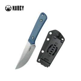 Kubey Knife Thorn Blue Micarta, Beadblasted 14C28N by Scott Halpern (KU413C)